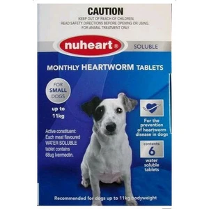 Nuheart Heartworm Tablets for small dogs up to 11kg