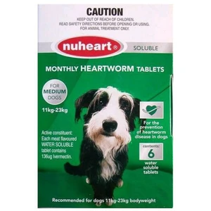 Nuheart Heartworm Tablets for medium dogs 11-23kg