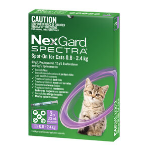 Nexgard Spectra 3 pack for small cats spot on 0.8 - 2.4kg