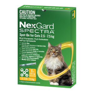Nexgard Spectra 6 pack for large cats spot on 2.5 -7.5kg