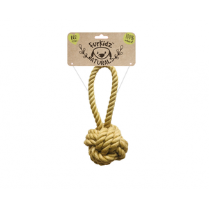 Furkidz Natures Choice Jute Triple Knott Rope Toy 16cm jute rope dog toy, triple knott rope toy, natural dog chew toy, durable dog tug toy, eco-friendly dog toy, Furkidz dog toys, 16cm dog rope toy, interactive dog toy, dental health dog toy, sustainable dog toy, tough dog chew toy