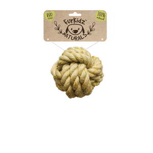Furkidz Natures Choice Jute Ball Toy 7cm  jute ball dog toy, natural dog chew toy, durable dog ball, eco-friendly dog toy, Furkidz dog toys, chew ball for dogs, safe dog chew toy, 15cm dog toy, sustainable dog toy, interactive dog toy, tough chew ball, natural fiber dog toy