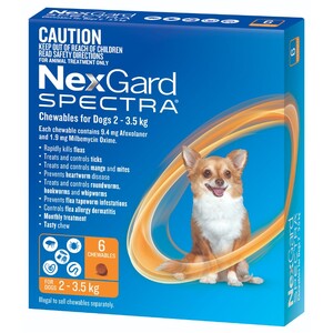 Nexgard Spectra for dogs 2 - 3.5 kg Orange 6 pack for Very Small dog
