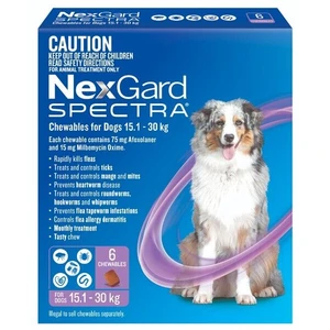 Nexgard Spectra for dogs 15-30kg 6pk Purple for Large dogs  