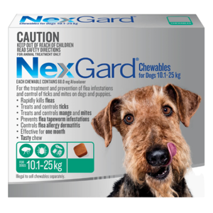 NexGard Chewable Tablets for Medium Dogs 10 - 25kg (Green) NexGard for dogs, NexGard Green, medium dogs flea treatment, medium dogs tick prevention, dog mite treatment, lice treatment for dogs, monthly dog parasite protection, oral flea and tick treatment, NexGard chew medium dogs, 10–25 kg dog parasite protectio