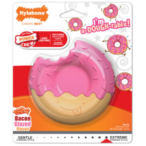 Nylabone Power Chew Glazed Donut Bacon - Wolf Nylerbone Powa Chew Glazed Donut Bacon - Wolf