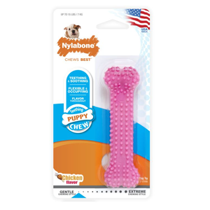 Nylabone Puppy Bone Chicken Petite Pink