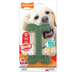 Nylabone Power Chew Easy-Hold Dog Dental Chew Toy Bacon Large Giant