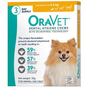 OraVet Dental Hygiene Chews trial pack for dogs [Size: XSmall <4.5kg dogs] 3pk