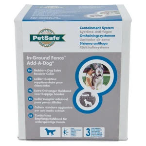 Petsafe Stubborn Add-A-Dog Extra Receiver Containment Collar PetSafe Stubborn Dog collar, Add-A-Dog receiver collar, high-intensity dog collar, static correction collar for large dogs, PetSafe in-ground fence collar, waterproof dog fence collar, dog collar with tone and vibration, stubborn dog training collar, 9V b
