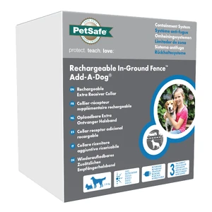 Petsafe Rechargeable In-Ground Fence Add-A-Dog Extra Receiver Collar PetSafe rechargeable collar, in-ground fence add-a-dog collar, waterproof dog receiver collar, PetSafe PIG19-16413 collar, static correction collar, tone-only training collar, adjustable dog fence collar, lightweight dog containment collar, rechargeable p