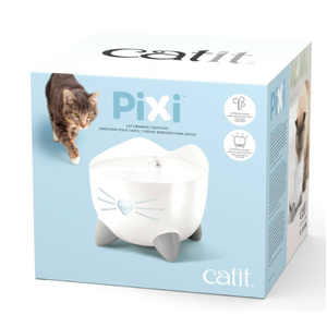 Catit Pixi Cat Fountain 2L - Stainless Steel (w/ white)