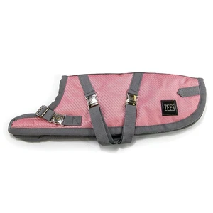 Zeez Supreme Dachshund Dog Coat Flamingo Pink/ Grey 