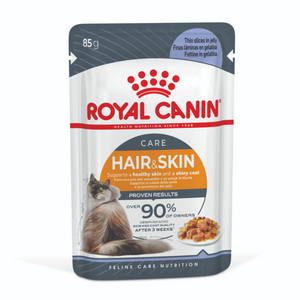 Royal Canin Hair and Skin in Jelly cat wet food pouches 85gm x 12