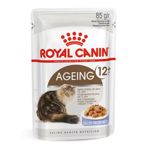 Royal Canin Senior Ageing 12+ in Jelly Wet Cat Food 12 x 85g Royal Canin Ageing 12+ jelly, senior cat food jelly, wet cat food for elderly cats, jelly cat food for senior cats, nutrition for older cats, Royal Canin senior cat diet, joint support for cats, muscle maintenance cat food, senior feline nutrition, hydrat