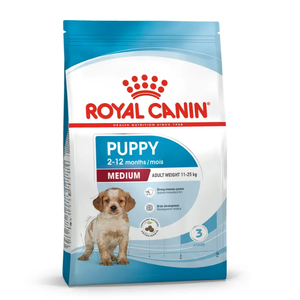 Royal Canin Medium Puppy Dry Dog Food Royal Canin Medium Puppy, medium breed puppy food, DHA for puppies, immune support dog food, puppy dry food 11-25kg, digestive health puppy kibble, puppy growth nutrition