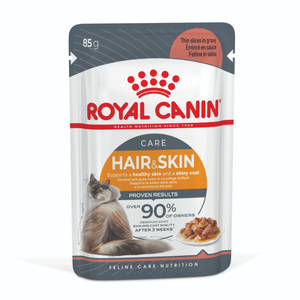 Royal Canin Hair and Skin care  in Gravy wet cat food pouches 85gm x 12