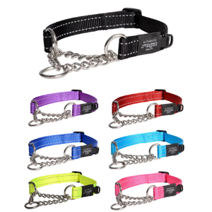 Rogz Utility Control Collar with Chain for Dogs Rogz control collar, Rogz chain collar, dog training collar, slip collar for dogs, reflective dog collar, Rogz utility collar, no pull dog collar, durable dog collar, control collar with chain, semi-slip collar for dogs, safe training collar, escape-proof