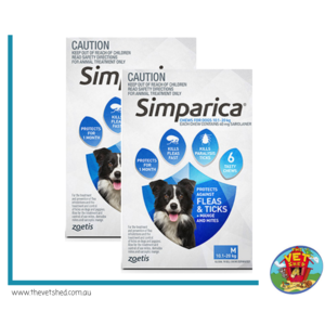 Simparica for Medium dogs 10.1 - 20kg 12 pack Flea, Tick and Mite treatment