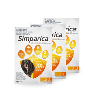 Simparica for Small Dogs 5 - 10kg Orange Simparica for small dogs, Simparica 5-10kg, Simparica Orange 3pk, flea and tick chew for dogs, monthly parasite treatment, sarolaner for dogs, mange treatment for dogs, small dog flea protection, Simparica mites, fast flea control for dogs