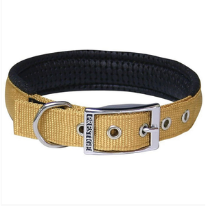 *CLEARANCE* Soft Padded Nylon Collar 1" x 30" (76cm) - GOLD