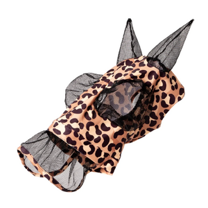 Kool Master Lycra Fly Mask With Skirt - Leopard Mini