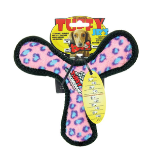 Tuffy Boomerang - Pink Leopard (Junior) 20x18x3cm - Tuff Scale 8 (3 Squeakers)