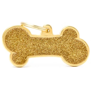 *CLEARANCE* Pet ID Tag Shine Large Gold Bone 2.4cm x 5CM