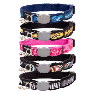 Rogz Fashion Cat Safety Collar Small rogz fashion cat collar, cat safety collar, breakaway collar for cats, rogz collar zebra, leopard cat collar, adjustable cat collar, safari print cat collar, rogz pet collar