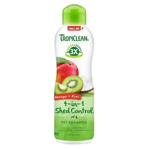 TropiClean EnduraScent Mango Kiwi Shed Control Shampoo 592mL tropiclean endurascent mango kiwi shampoo, dog shed control shampoo, mango kiwi dog shampoo australia, tropiclean deodorising dog shampoo, coconut cleanser dog shampoo, long lasting fragrance dog shampoo