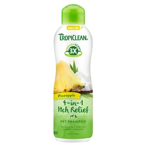 TropiClean EnduraScent Pineapple Itch Relief Shampoo 592mL tropiclean endurascent pineapple shampoo, dog itch relief shampoo australia, pineapple dog shampoo itch relief, oatmeal aloe dog shampoo, soothing dog shampoo itchy skin, long lasting fragrance dog shampoo