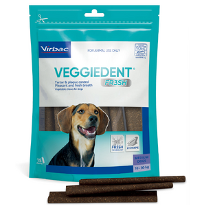 Veggiedent Fr3sh Medium (10-30kg) 15pk Dental Treats For Dogs