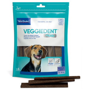 Veggiedent Fr3sh Medium (10-30kg) 15pk Dental Treats For Dogs