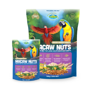 Vetafarm Macaw Nuts macaw food, parrot pellets, South American parrot diet, macaw nuts, exotic bird food, bird breeding diet, vet formulated parrot food, parrot food with nuts, extruded parrot pellets, parrot nutrition Australia