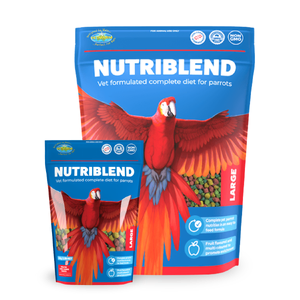 Vetafarm Nutriblend Pellets Large large bird pellets, macaw food pellets, cockatoo diet pellets, galah bird food, balanced nutrition for large parrots, fruit flavored bird pellets, avian vet formulated diet, amino acids for birds, parrot pellets for large birds, healthy bird food pellets