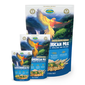 Vetafarm South American Mix parrot food pellets, South American parrot diet, conure food, macaw pellets, amazon parrot diet, complete bird food, parrot pellets Australia, vetafarm bird food, bird food with nuts, best food for parrots, prebiotic parrot food