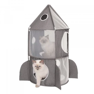 Vesper Rocket Cat Home Grey 90 x 90 x 50cm