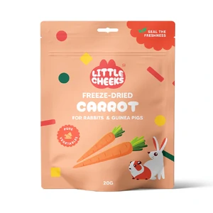 Little Cheeks Freeze Dried Carrot for Small Animals 10g freeze dried carrot, rabbit treat, rabbit treats, guinea pig treat, guinea pig treats, small animal treats, bunny treat, bunny treats, pet rabbit treat, pet guinea pig treat, high fibre rabbit treat, high fibre guinea pig treat, vitamin a rabbit treat, vi