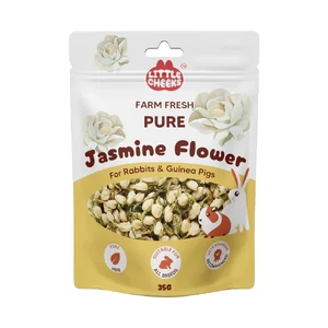 Little Cheeks Farm Fresh Pure Jasmine Flower 25g jasmine flower, pure jasmine flower, dried jasmine flower, rabbit herbs, guinea pig herbs, small animal herbs, natural rabbit treat, natural guinea pig treat, herbal rabbit treat, herbal guinea pig treat, heart health rabbit, heart health guinea pig, dige