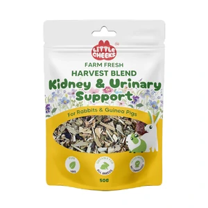 Little Cheeks Farm Fresh Harvest Blend Kidney & Urinary Support 50g kidney support small animals, urinary health rabbits, urinary support guinea pigs, herbal blend for small pets, cranberry urinary tract rabbits, dandelion leaf guinea pigs, rosehip kidney health pets, bladder sludge rabbits, rabbit kidney support herbs, g