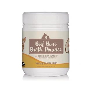 Mios Nature Beef Bone Broth Powder 120g beef bone broth for dogs, beef bone broth for cats, pet bone broth powder, bone broth powder dogs, bone broth powder cats, collagen powder for pets, collagen powder for dogs, collagen supplement for cats, mobility support pets, joint health for dogs, join