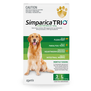 Simparica Trio for Large Dogs 20.1 - 40kg Green (3pk) 